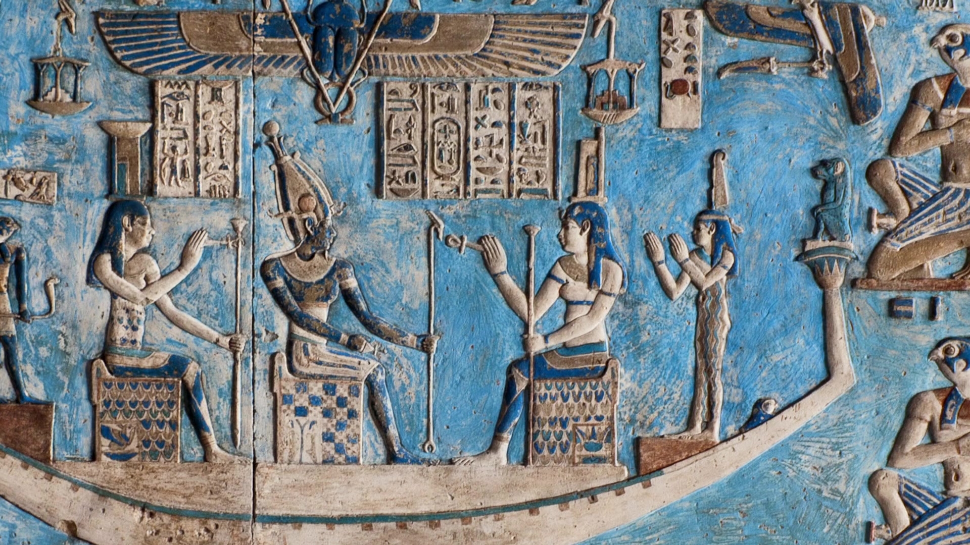 Вода древнего египта. Египет храм Хатхор фрески. Древний Египет храм Хатхор. Анх боги Египта. Древнеегипетское искусство Дендера.